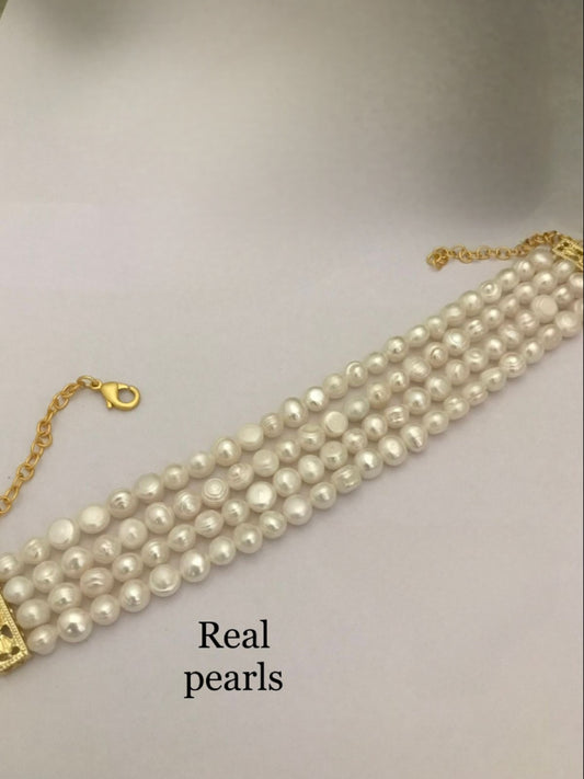 Kiraz Real Pearl Choker